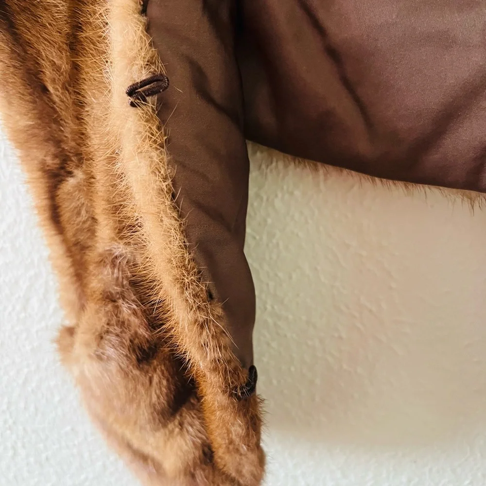 Vintage Chas. Desjardins Montreal Brown Mink Fur Shawl Capelet OS—1980s - Picture 7 of 16